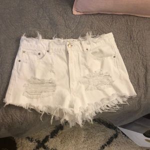Forever 21 Highrise festival white jean shorts!